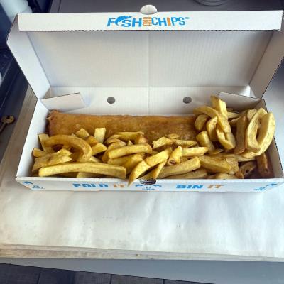 Fish and Chips at Evans Fish Bar Llanidloes Wales