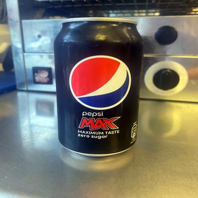 Canned Drinks Diet Pepsi Max at Evans Fish Bar Llanidloes Wales